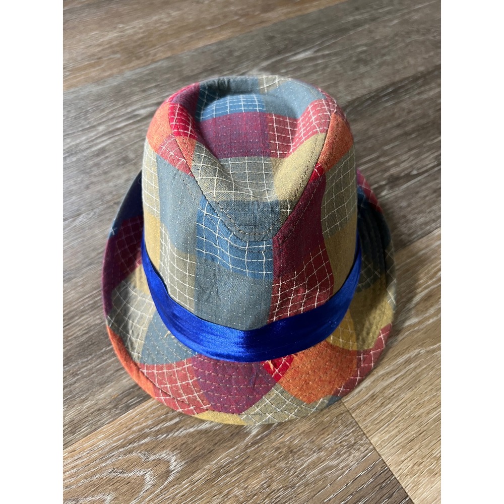 Kenny K Fedora Hat Unisex Large Multi Color Patchwork Quilted Satin Band